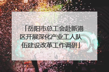 岳阳市总工会赴新港区开展深化产业工人队伍建设改革工作调研